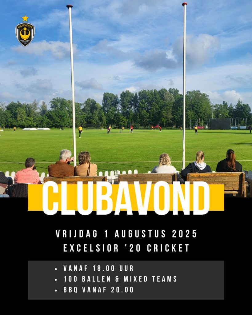 🏏🔜 Uitnodiging clubavond 1 augustus 2025